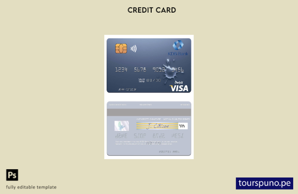 lista para imprimir plantilla de tarjeta de débito visa de Uzbekistán KDB Bank